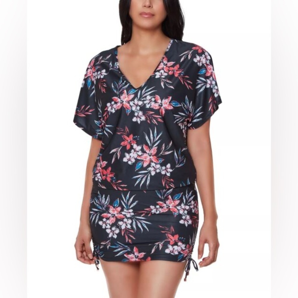 NWT Bar III  Tropical Escape Floral-Print Swimsuit Cover-Up